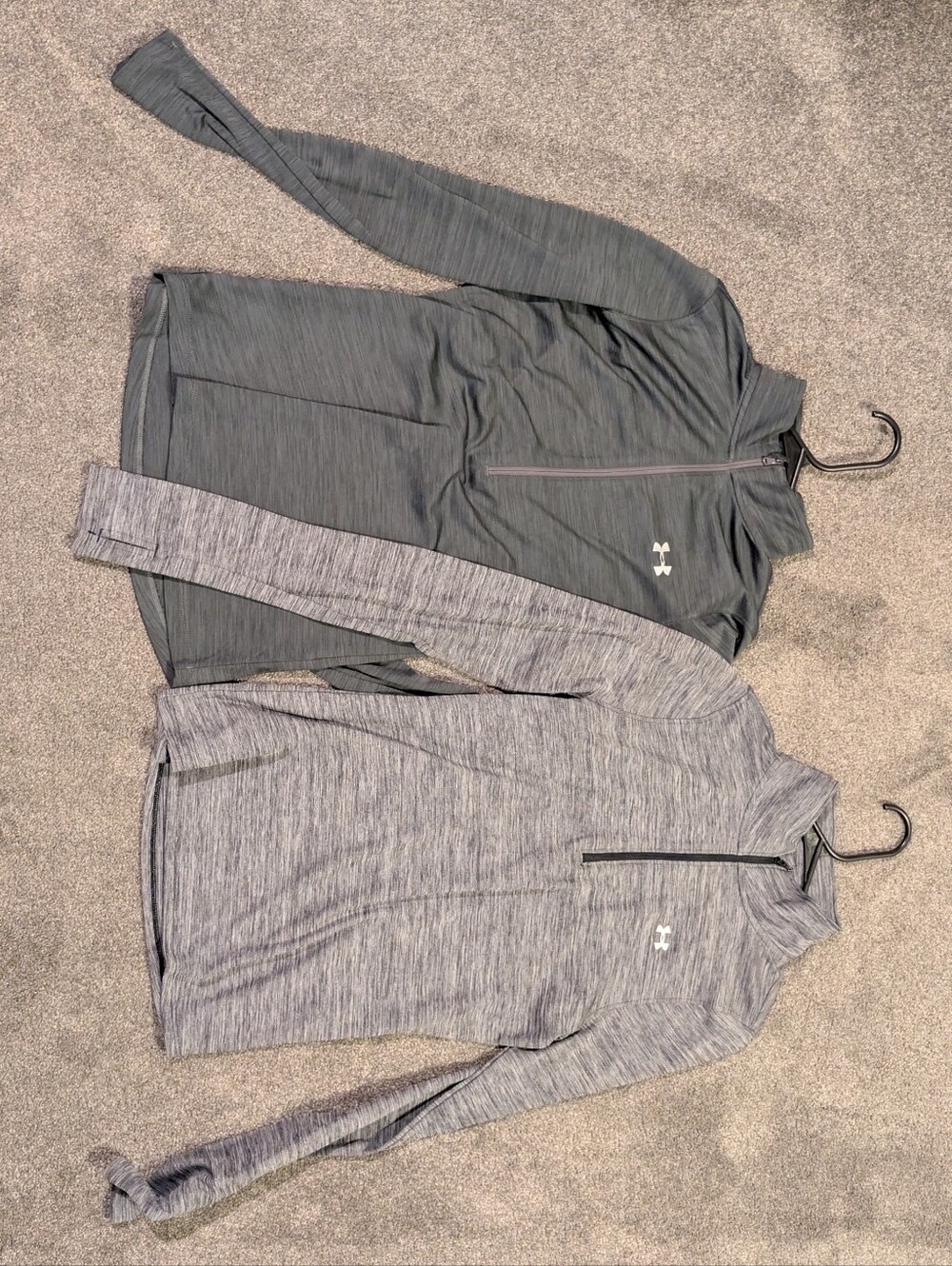 Under Armour Women's Half-Zip Performance Tops - Dark Gray & Light Gray